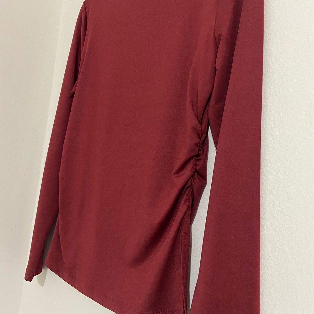 Elegant Long Sleeve Top - Rich Burgundy - Picture 7 of 7